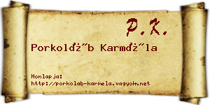 Porkoláb Karméla névjegykártya